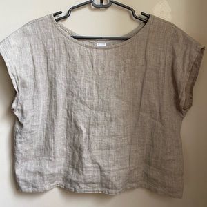 Cropped linen shirt